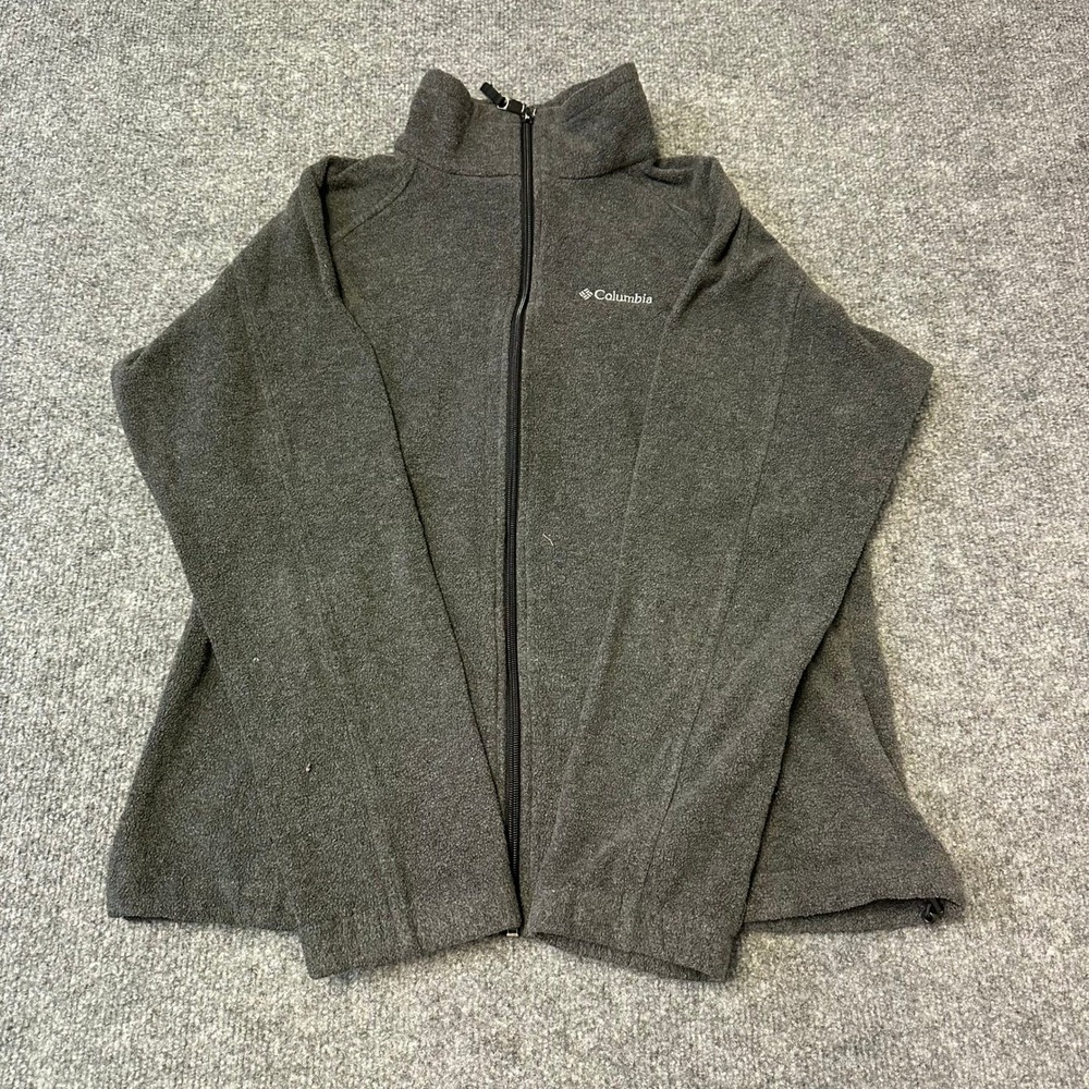 Columbia Fleece Jacket Womens Size S Grey Full Zip Mock Neck Outdoor Casual